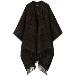 NWT Burberry checked fringed cape